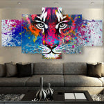 5-Panel Modern Abstract Canvas Wall Art – Multi-Colour Digital Print – Ready-to-Hang Contemporary Decor Set