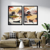 Chinese Style Boats With Pagoda In Background (2 Panel) Landscape Wall