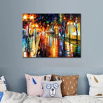 Modern Abstract Canvas Wall Art – Black & Gold Digital Print – Ready-to-Hang Home & Office Decor