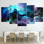 5-Panel Abstract Geometric Canvas Wall Art – Modern Multicolor Digital Print – Ready-to-Hang Contemporary Home Decor Set