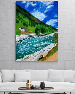 2Pc SWAT Nature Painting on Canvas | Handmade Oil Painting-Painting-BEESARI