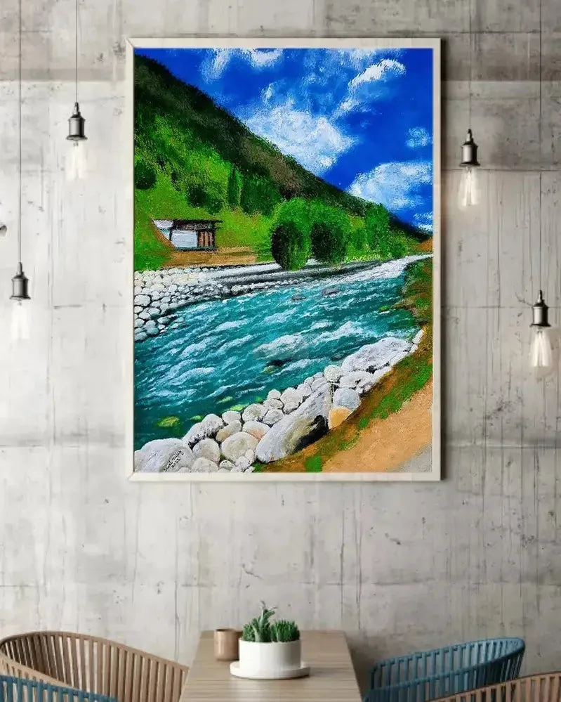 2Pc SWAT Nature Painting on Canvas | Handmade Oil Painting-Painting-BEESARI