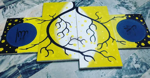 4/Panel Set - Lemon Yellow Islamic Calligraphy Painting | Home Decor-Painting-BEESARI