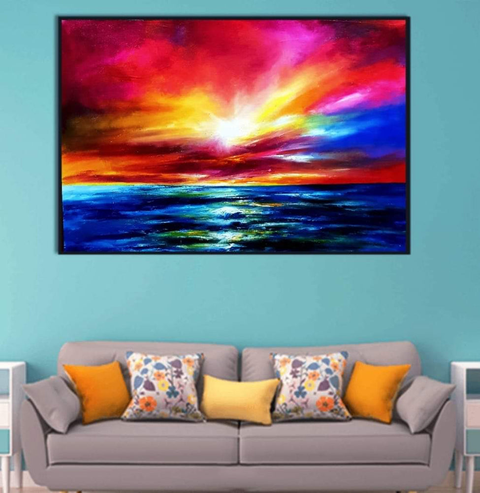 Modern Abstract Digital Canvas Wall Art – Contemporary Print – Ready-to-Hang Home Decor