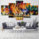 5-Panel Modern Abstract Canvas Wall Art – Contemporary Geometric Design – Ready-to-Hang Multi-Piece Wall Decor Set