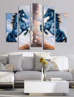 5-Panel Modern Abstract Canvas Wall Art – Contemporary Geometric Design – Ready-to-Hang Multi-Piece Wall Decor Set