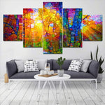 5-Panel Modern Abstract Canvas Wall Art – Contemporary Geometric Design – Ready-to-Hang Multi-Piece Wall Decor Set