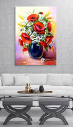Modern Abstract Terracotta Wall Art - Boho Minimalist Digital Canvas Print - Ready to Hang Home Decor