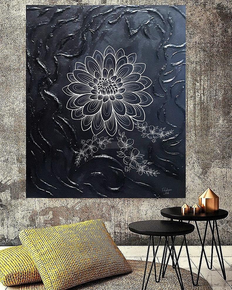 BLACK & WHITE | Modern Abstract Art | Handmade Painting | Home Decor | Wall Decor-Painting-BEESARI