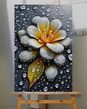 Flower in the Rain | Handmade Painting | Oil on Canvas | Wall Decor-Painting-BEESARI