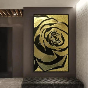GOLD ROSE Painting | Abstract Art | Handmade Painting | Home Decor-Painting-BEESARI