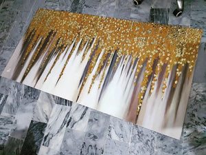 Gold Grapes | Modern Abstract Art Gold Foil Painting Handmade Painting | Home Decor | Wall Decor-Painting-BEESARI