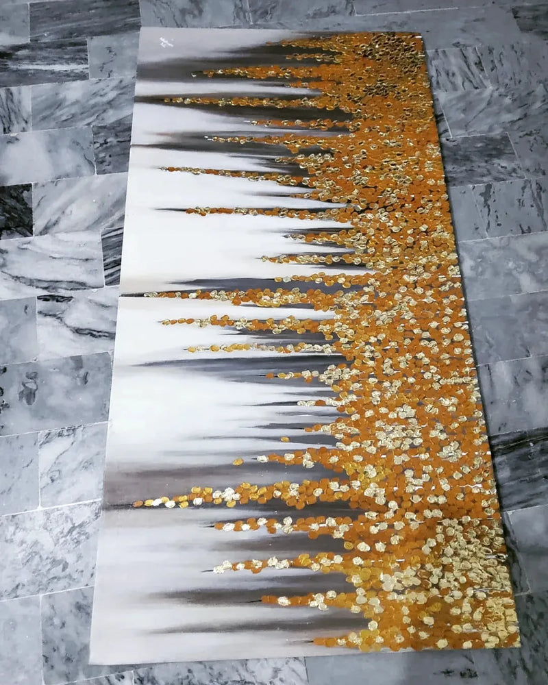 Gold Grapes | Modern Abstract Art Gold Foil Painting Handmade Painting | Home Decor | Wall Decor-Painting-BEESARI