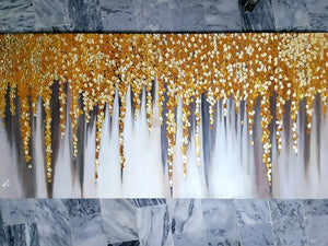 Gold Grapes | Modern Abstract Art Gold Foil Painting Handmade Painting | Home Decor | Wall Decor-Painting-BEESARI
