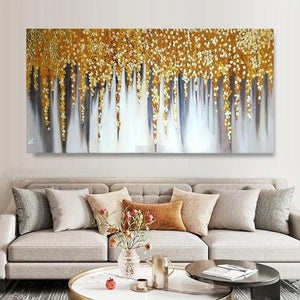 Gold Grapes | Modern Abstract Art Gold Foil Painting Handmade Painting | Home Decor | Wall Decor-Painting-BEESARI