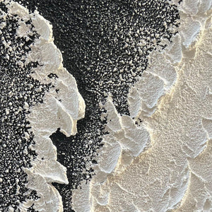 Handcrafted Thick Texture Black and White Abstract Canvas Art Ocean Wave Beach Landscape Oil Painting Home Wall Art Deco Oil Painting-Painting-BEESARI