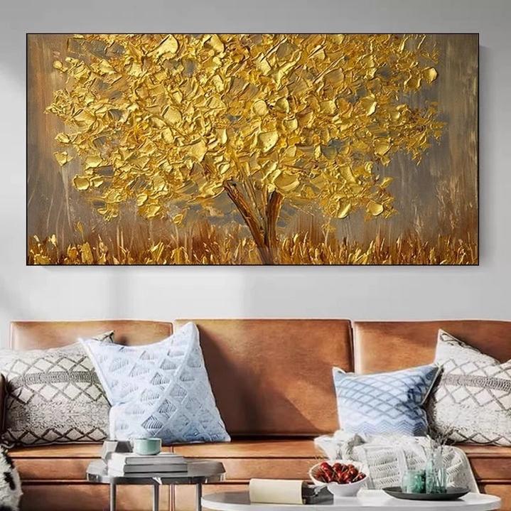 Luxurious Gold Tree Painting | Textured Abstract Art | Handmade Painting | Home Decor-Painting-BEESARI