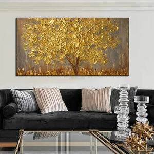 Luxurious Gold Tree Painting | Textured Abstract Art | Handmade Painting | Home Decor-Painting-BEESARI