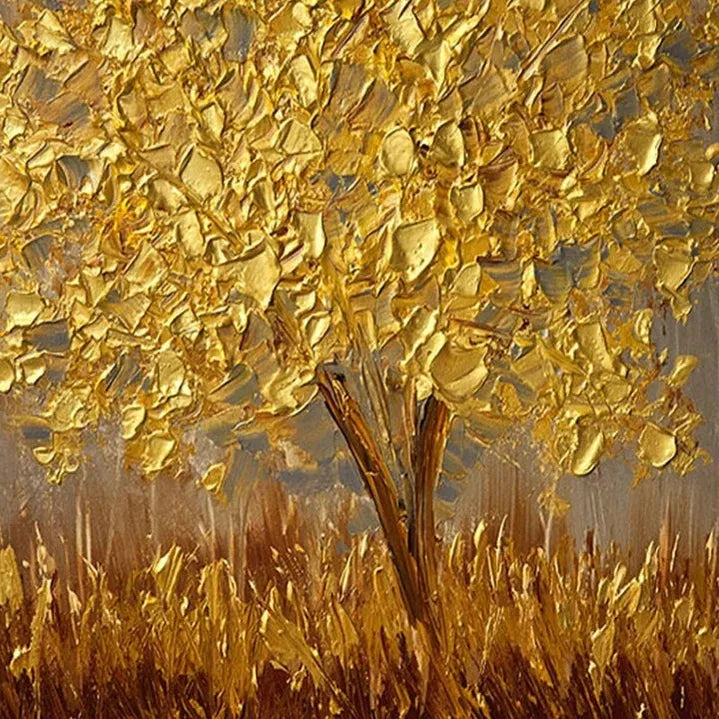 Luxurious Gold Tree Painting | Textured Abstract Art | Handmade Painting | Home Decor-Painting-BEESARI