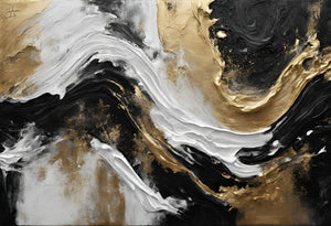 Minimal Abstract Art | Black & White | Handmade Painting | Home Decor | Wall Decor-Painting-BEESARI