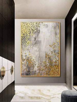 Modern Gold Leaf Abstract Art | Handmade Painting| Home Decor | Wall Decor-Painting-BEESARI