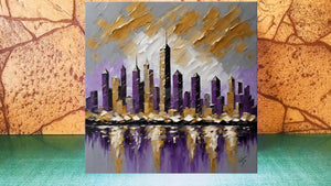 Modern Palette knife Art || Textured Cityscape Painting | Handmade Painting-Painting-BEESARI