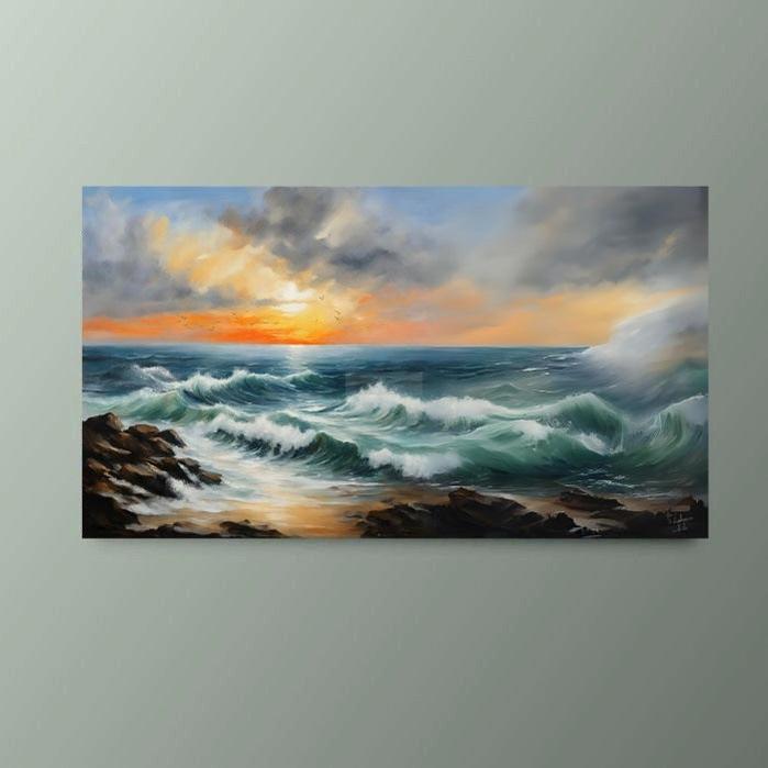 Seascape | Handmade Painting | Home Decor | Wall Decor-Painting-BEESARI