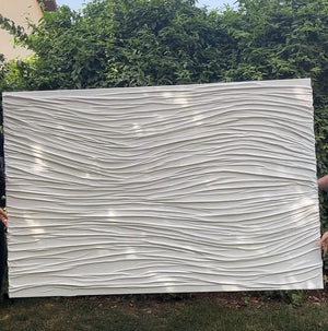 WHITE LINES | Modern 3D Textured Abstract Art on Canvas | Handmade Painting | 3d Wall Art Home Decor-Painting-BEESARI