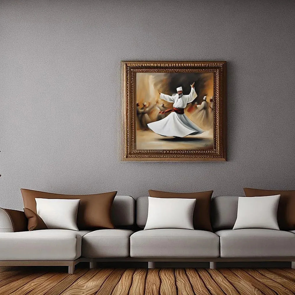 Whirling Dervish Painting | Sufism | Handmade Painting | Home Decor | Wall Decor-Painting-BEESARI