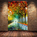 Modern Abstract Digital Canvas Wall Art – Geometric Gold & Green Design – Ready-to-Hang Home & Office Decor