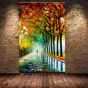Modern Abstract Digital Canvas Wall Art – Geometric Gold & Green Design – Ready-to-Hang Home & Office Decor
