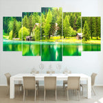 5-Panel Abstract Canvas Wall Art – Modern Multi-Color Digital Print – Ready-to-Hang Home Decor Set