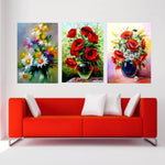 3-Panel Modern Abstract Canvas Wall Art Set – Contemporary Multicolor Digital Print – Ready-to-Hang Triptych Decor