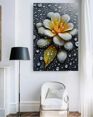 Flower in the Rain | Handmade Painting | Oil on Canvas | Wall Decor-Painting-BEESARI