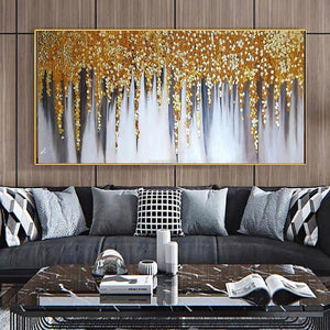 Gold Grapes | Modern Abstract Art Gold Foil Painting Handmade Painting | Home Decor | Wall Decor-Painting-BEESARI