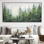 Abstract Landscape Hand painted Oil Painting Green Forest Plant Painting, Living Room Decor Painting Art Tree Painting