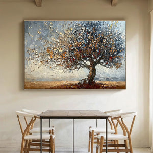 Original oil painting on Canvas, Tree of Life Wall Art, Nature inspired oil painting, Large textured painting, Hand-painted Canvas Art