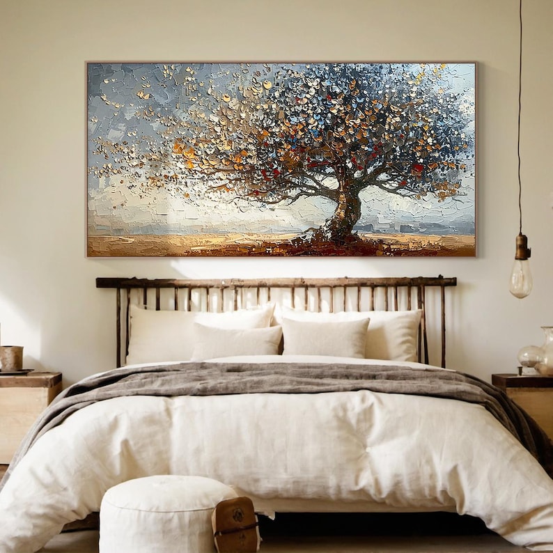 Original oil painting on Canvas, Tree of Life Wall Art, Nature inspired oil painting, Large textured painting, Hand-painted Canvas Art