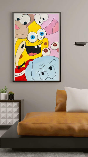 Handmade Canvas Cartoon Art-For kids rooms and house decor