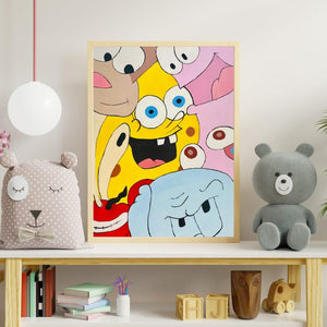 Handmade Canvas Cartoon Art-For kids rooms and house decor