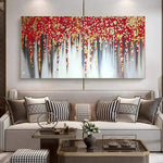 Love Cherry Gold | 3D Textured Gold foil painting | Abstract Art  | Handmade Painting | Home Decor | Wall Decor