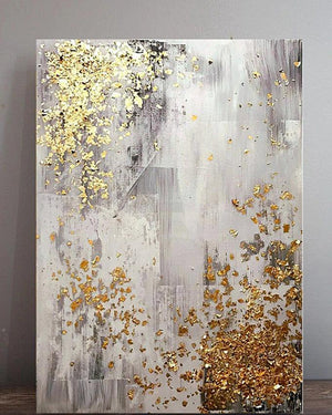 Modern Gold Leaf Abstract Art | Handmade Painting| Home Decor | Wall Decor-Painting-BEESARI